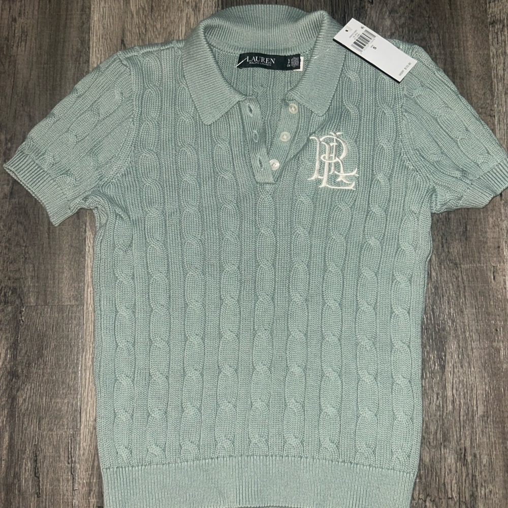 Ralph Lauren Cable-Knit Cotton Polo Sweater